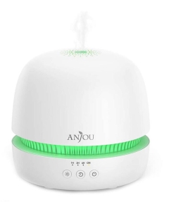 Difuzor Aromaterapie Anjou AJ-ADA019, 300ml, LED 7 culori, BPA free, oprire automata, alb