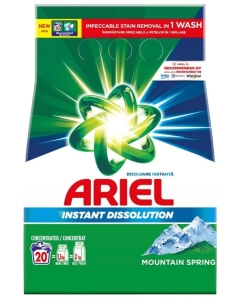Ariel Detergent pudra pentru haine/rufe, Mountain Spring, 20 spalari, 1.5 kg