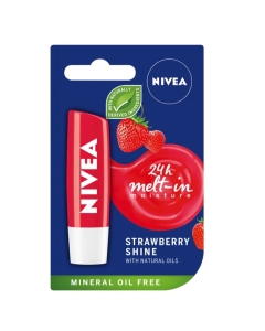 Balsam de buze Strawberry Shine cu Uleiuri naturale, 5.5 ml, Nivea