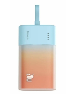 Baterie externa Baseus Popsicle 5200 mAh, 20W, USB-C, cablu incorporat Portocaliu