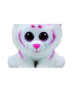 Plus jucarie Beanie Babies tigru roz-alb 15 cm, TY
