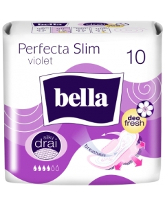 Bella Absorbante Perfecta Slim Silky Drai Violet, 10 bucati. Produs de igiena personala