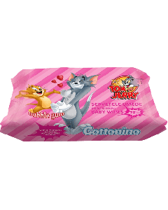 Cottonino Tom and Jerry Servetele umede pentru copii Bubble Gum, 72 buc