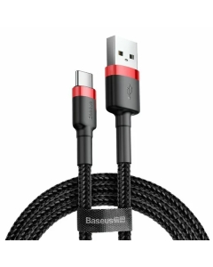 Cablu Baseus Cafule, USB la USB-C, Quick Charge , 3A, 0.5 m, rosu-negru