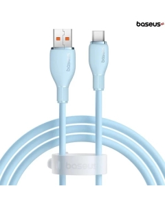 Cablu Baseus Pudding Series, USB la USB-C, 100W, Fast Charging, 1.2m, Albastru