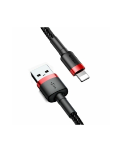 Cablu Baseus Cafule, Lightning - USB, 1 metru, 2.4A Rosu + Negru