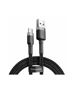Cablu Baseus Cafule, USB la USB-C, Quick Charge, 3A, 1m Gri + Negru