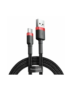 Cablu Baseus Cafule, USB la USB-C, Quick Charge, 3A, 1m Rosu + Negru