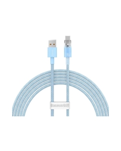 Cablu Baseus Explorer, USB la USB-C, 100W, 6A, Quick Charge, 2m Albastru deschis