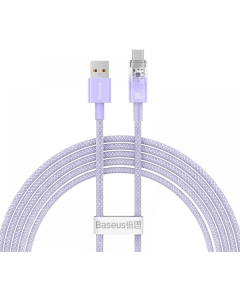 Cablu Baseus Explorer, USB la USB-C, 100W, 6A, Quick Charge, 2m Violet