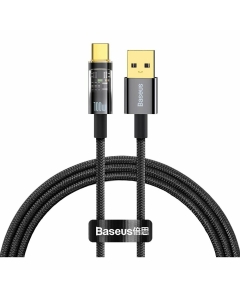 Cablu Baseus Explorer, USB la USB-C, 100W, Fast Charging, 1m Negru