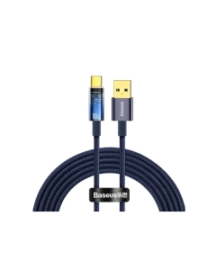 Cablu Baseus Explorer, USB la USB-C, 100W, Fast Charging, 2m Albastru