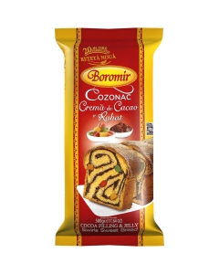Cozonac crema de cacao si rahat, 500 g, Boromir