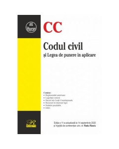 Codul civil si Legea de punere in aplicare. Editia a 11-a actualizata la 14 septembrie 2020 - Editie ingrijita de Radu Rizoiu
