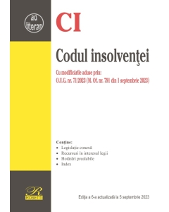 Codul insolventei. Editia a 6-a actualizata la 5 septembrie 2023