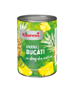 Compot ananas bucati in sirop 565 g, Raureni