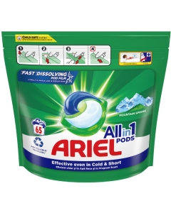 Detergent de rufe capsule 65 spalari, Ariel - All In One Pods Mountain Spring