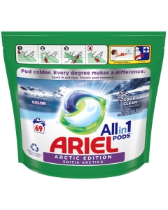 Detergent de rufe capsule 69 spalari, Ariel - All In One Pods Arctic Edition