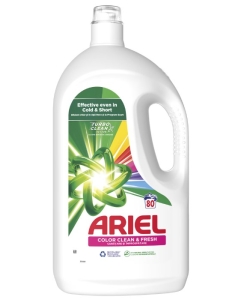 Detergent de rufe lichid 80 spalari, 4 l, Ariel - Color Clean & Fresh