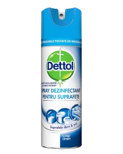 Dettol Spray Dezinfectant pentru suprafete Crisp Linen, 400 ml Odorizant camera Dettol grupdzc