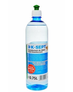 K-SEPT Virucid Dezinfectant de maini pe baza de alcool 75%, 750 ml. Produs antibacterian pentru maini