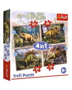Puzzle 4in1 dinozaurii interesanti