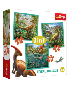 Puzzle 3in1 lumea extraordinara a dinozaurilor, Trefl