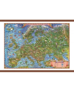 Europa harta pentru copii, cu sipci, 1000x700mm (GHECP100)