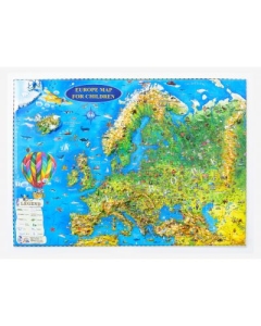 Europe map for children, 3D projection, 450x330mm (3DGHECP45-EN)