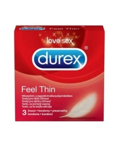 Durex Prezervative Feel Thin, 3 buc. Produs recomandat pentru igiena sexuala