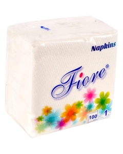 Fiore Servetele de masa albe 25x25 cm, 100 buc