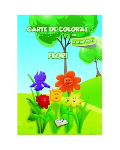 Carte de colorat cu abtibilduri. Flori