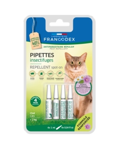 Pipete repelente antiparazitare,  pentru pisici, 4x1 ml, Francodex