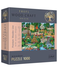 Puzzle din lemn obiective turistice faimoase din Franta 1000 de piese