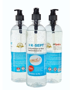 Pachet K-SEPT Virucid Gel Dezinfectant maini alcool 75%, 750 ml x 16 buc