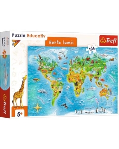Puzzle educational harta lumii 104 piese