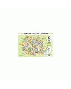 Harta administrativa a Romaniei - Plansa format A2