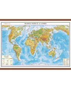 Harta fizica a lumii cu sipci 1400x1000 mm (GHL2F-INT)