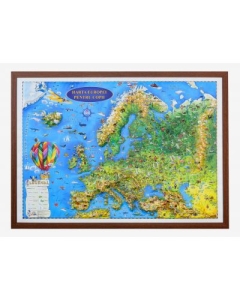 Harta Europei pentru copii, proiectie 3D, 1000x700m (3DGHECP100)