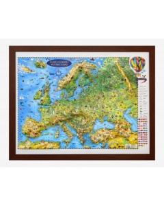 Harta Europei pentru copii, proiectie 3D, 600x470mm (3DGHECP60)
