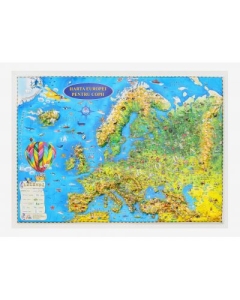 Harta Europei pentru copii, proiectie 3D, format A3 (3DGHECP430)