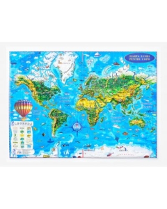 Harta Lumii pentru copii, proiectie 3D, format A3 (3DGHLCP430)