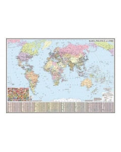 Harta politica a lumii/Harta de contur (verso), 600x470 mm (GHLP60)