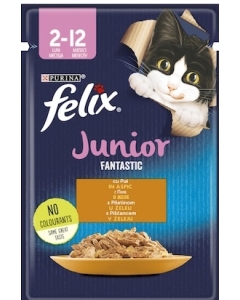 Hrana umeda pentru pisici,  Pui in Aspic, 85 g, Felix Fantastic Junior