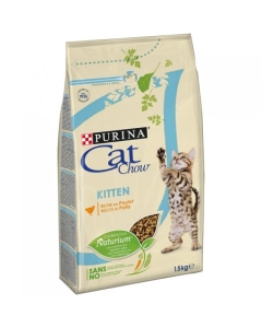 Hrana uscata pentru puii de pisica, bogata in Pui, 1.5 kg, PURINA CAT CHOW Kitten