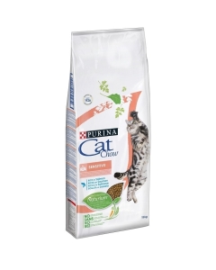 Hrana uscata pentru pisici cu sensibilitate, bogata in Somon, 15 kg, PURINA CAT CHOW Sensitive