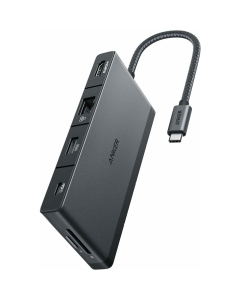Hub Anker 552 USB-C 9-in-1, 100W Power Delivery, USB-C, 4K@30Hz HDMI, Ethernet, 2x USB-C, 3x USB-A, microSD, Negru