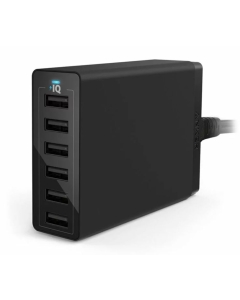 Incarcator de retea Anker 60W cu 6 porturi USB PowerIQ Negru