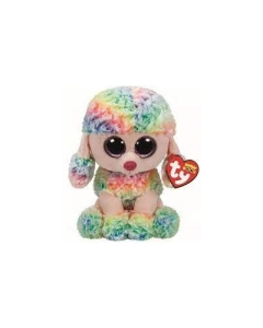 Jucarie de plus Beanie Boos, Pudelul Rainbow, 24 cm, multicolor, TY