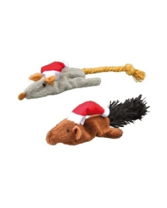 Set Jucarii Pentru Pisici Xmas Plus Veverita/Soarece 14-17 cm Trixie